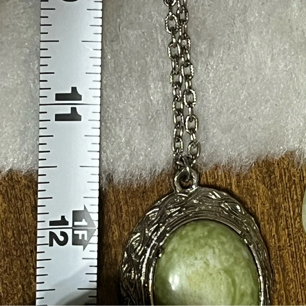 Vintage Jacobite Green Stone Necklace
